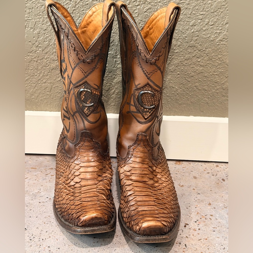 Genuine Leather Python Western Boots - image 1
